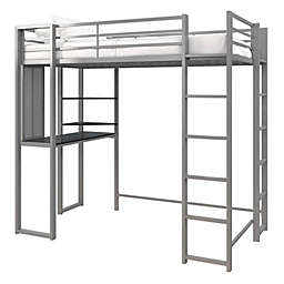 Abode Twin Metal Loft Bed with Desk