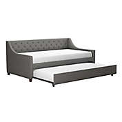 The Novogratz Her Majesty Twin Daybed with Trundle in Grey