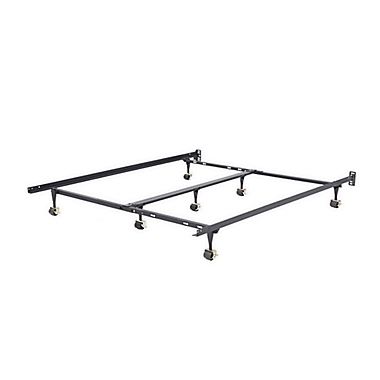 Revo Ridgeline Twin to California King Adjustable Heavy-Duty Metal Bed Frame in Black. View a larger version of this product image.