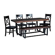 Forest Gate&trade; 6-Piece Solid Wood Dining Set with Bench