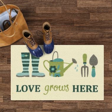 Maples&trade; Spring Print Love 20" x 34" Accent Rug in Green. View a larger version of this product image.