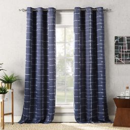 Sun Zero® Saki Shibori Print 63-Inch Room Darkening Curtain Panel in Navy (Single)
