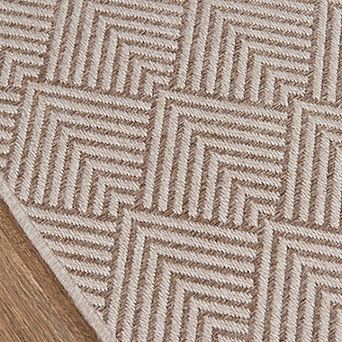 Momeni Como Geometric 2&#39; x 10&#39; Indoor/Outdoor Runner in Beige. View a larger version of this product image.