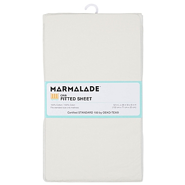 Marmalade&trade; Woven Cotton Fitted Crib Sheet in Ivory. View a larger version of this product image.
