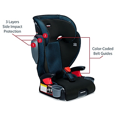 Britax&reg; Highpoint&trade; 2-Stage Belt-Positioning Cool Flow Booster Car Seat in Teal. View a larger version of this product image.