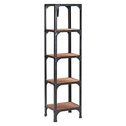 Serta® Overland 4-Shelf Bookshelf in Wood/Black Metal