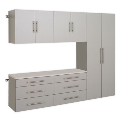 Prepac Hangups 90" 5-Piece Storage Cabinet Set H Light grey