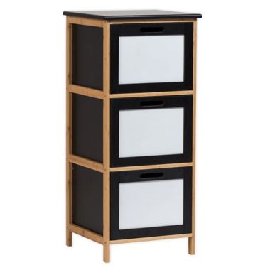 Ecostyle Bamboo Frame 3-Drawer Storage/File Cabinet in Black | Bed Bath &  Beyond