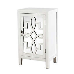 Roxie Rose Mirrored Cabinet Nightstand in White