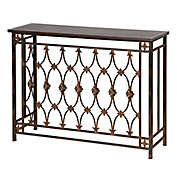 Filagree Iron Console Table in Brown/Gold