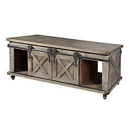 StyleCraft 2-Door Fir Wood Storage Cabinet in Grey