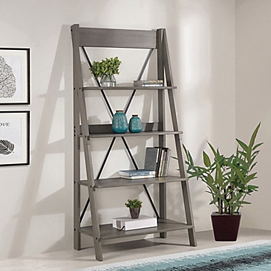 Forest Gate Farmhouse Solid Wood Ladder, Solid Wood Ladder Bookcase