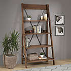 Alternate image 1 for Forest Gate Farmhouse Solid Wood Ladder Bookshelf in Brown