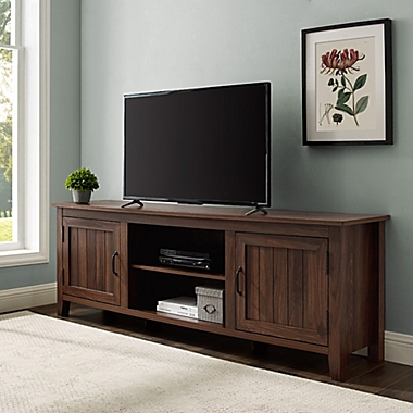 Forest Gate&trade; Sage 70-Inch TV Console with Beadboard Doors in Dark Walnut. View a larger version of this product image.