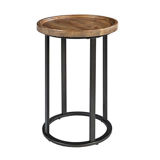 Alternate image 1 for Martha Stewart Irisa Round Accent Table in Reclaimed Oak/Iron