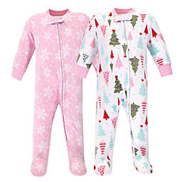 Hudson Baby® 2-Pack Sprinkle Fleece Sleep and Play Footies in Pink