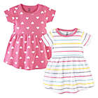Alternate image 0 for Hudson Baby&reg; Size 4T 2-Pack Candy Stripes Short Sleeve Dresses in Pink