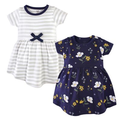 Hudson Baby&reg; Size 3T 2-Pack Night Blooms Dresses in Grey