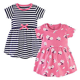 Hudson Baby® Size 0-3M 2-Pack Daisy Dresses in Pink
