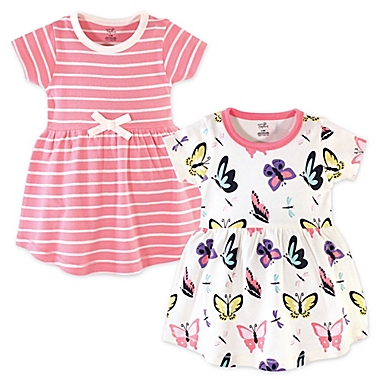 Touched by Nature Size 6-9M 2-Pack Butterflies, Dragonflies, and Stripes Organic Cotton Dresses. View a larger version of this product image.