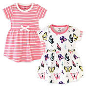 Touched by Nature 2-Pack Butterflies, Dragonflies, and Stripes Organic Cotton Dresses