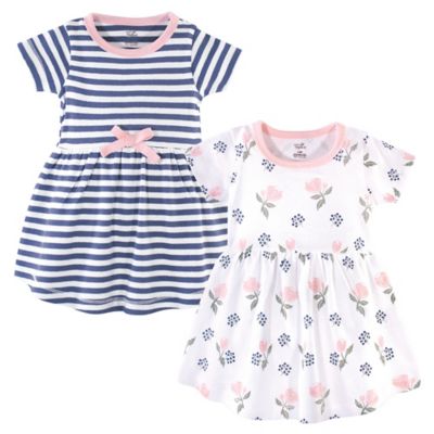 Touched by Nature Size 2T 2-Pack Roses, Berries, and Stripes Organic Cotton Dresses