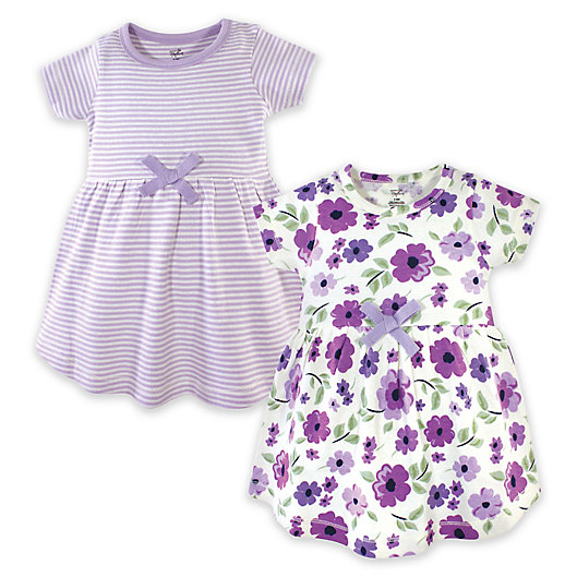 Alternate image 1 for Touched by Nature Size 12-18M 2-Pack Garden Dresses in Purple