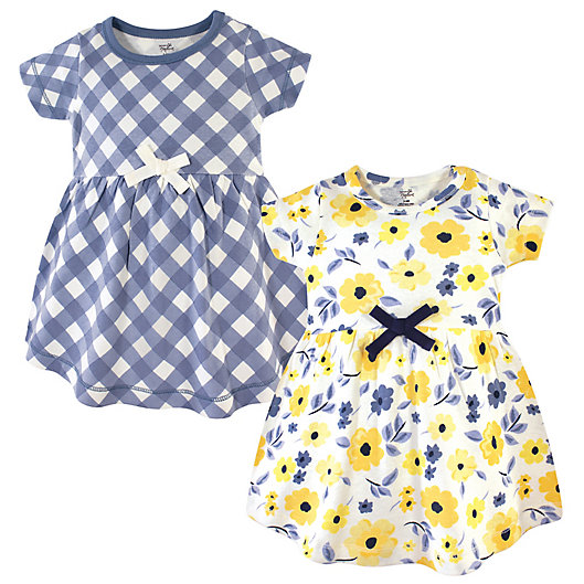 Alternate image 1 for Touched by Nature Size 12-18M 2-Pack Garden Dresses in Yellow
