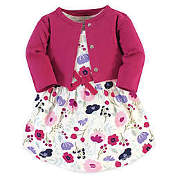 Touched by Nature Size 18-24M Botanical Organic Cotton Dress and Cardigan Set in Pink