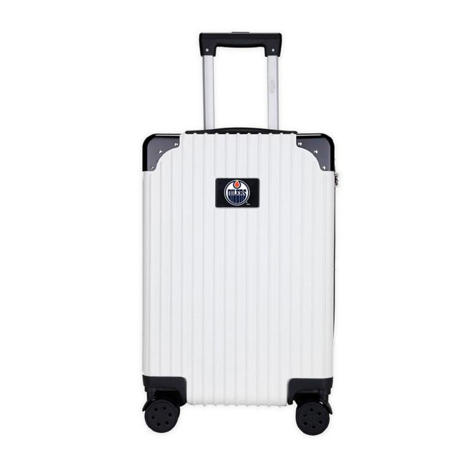 Nhl Edmonton Oilers Premium Hardside Spinner Carry On Luggage In Black White Bed Bath Beyond