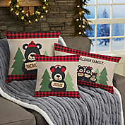 Holiday Bear Family Personalized 12-Inch x 22-Inch Lumbar Throw Pillow