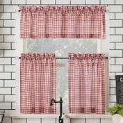 No.918&reg; Parkham Farmhouse Plaid 3-Piece Semi-Sheer Rod Pocket Kitchen Tier and Valance Set