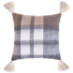 Bee & Willow™ Plaid Tassels Square Throw Pillow in Neutral