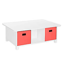 RiverRidge® Home Kids Activity Table with Storage Bins in White/Coral