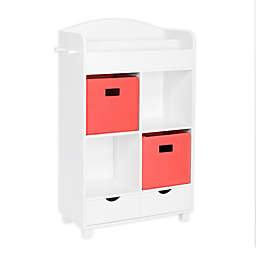 RiverRidge® Home Book Nook Kids Cubby Storage Cabinet with Bins in Coral