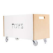 Nico &amp; Yeye Rolling Toy Box Chest in White/Birch