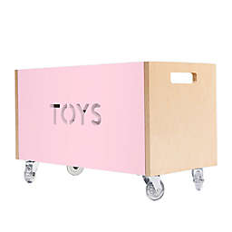 Nico & Yeye Rolling Toy Box Chest in Pink/Birch