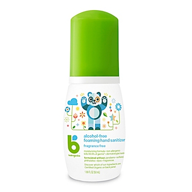 Babyganics&reg; 1.69 oz. Fragrance-Free Alcohol-Free Foaming Hand Sanitizer. View a larger version of this product image.