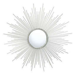 Safavieh Emme Sunburst 30-Inch Round Wall Mirror in Silver