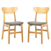 Safavieh Lucca Retro Dining Chairs in Grey (Set of 2)