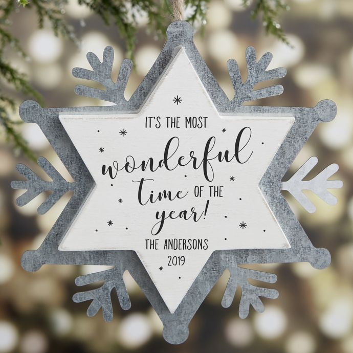 Wonderful Quote Personalized Galvanized Snowflake Ornament Bed