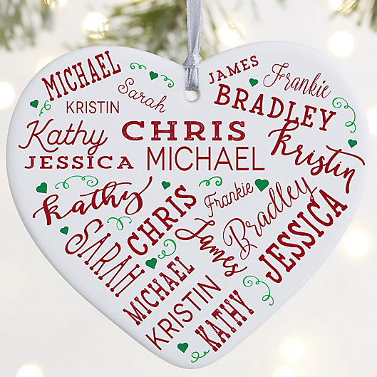 Alternate image 1 for Close To Her Heart Personalized Heart Ornament- 3.625\