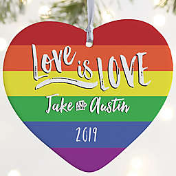 Love Is Love Personalized Heart Ornament- 3.625" Matte - 1 Sided