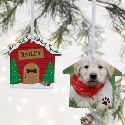 &quot;Good Dog!&quot; 3.25-Inch 2-Sided Personalized House Photo Ornament