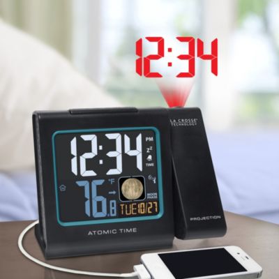 La Crosse Technology Projection Alarm Clock With Indoor Outdoor Temperature In Silver Bed Bath Beyond