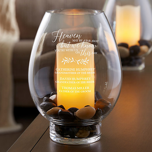 Alternate image 1 for With Us On This Day Engraved Memorial Hurricane Candle Holder for Weddings