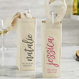 Scripty Style Personalized Wine Tote Bag