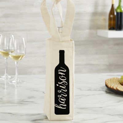personalized insulated wine tote
