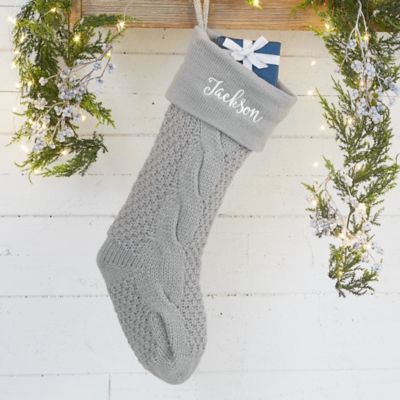 Modern Cable Knit Personalized Christmas Stocking Collection