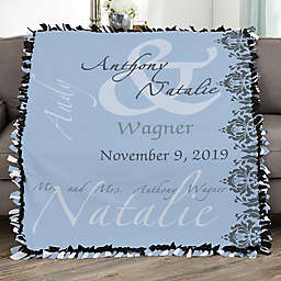 The Wedding Couple Personalized 50-Inch x 60-Inch Tie Blanket